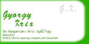 gyorgy krix business card